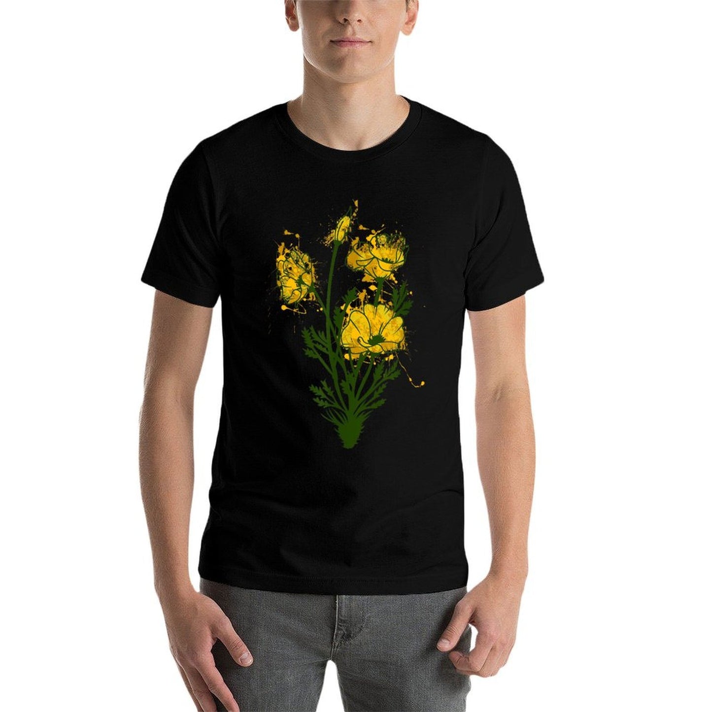 California Poppies Watercolor Flowers Cool Gift  Affordable Price T-Shirt