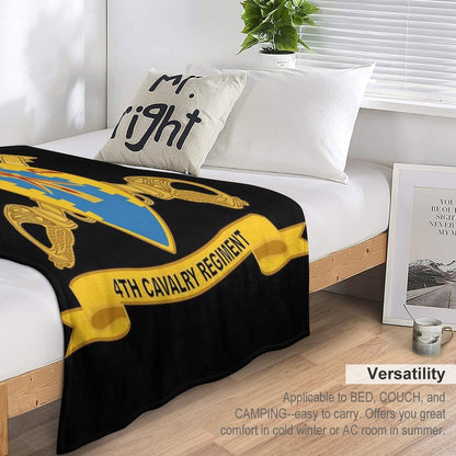 Army - 4th Cavalry Regiment W Br - Ribbon Machine-washable Throw Blanket