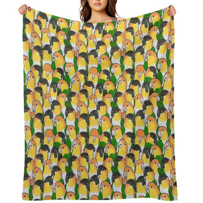 Caique Parrots Wrinkle-free Throw Blanket
