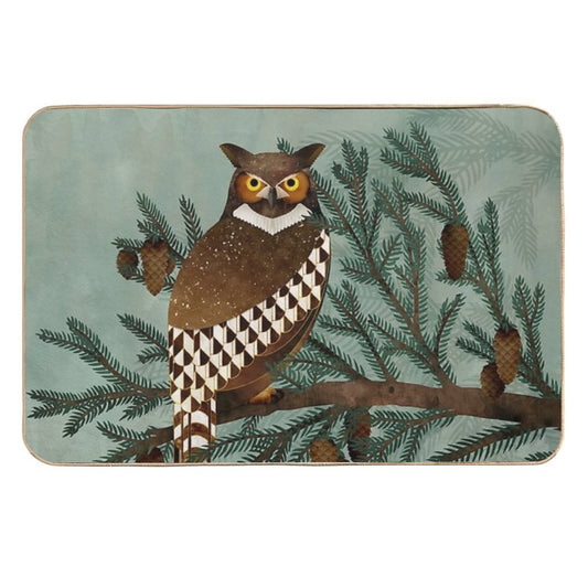 Owl & Pines  Stain-Proof Bath Mat