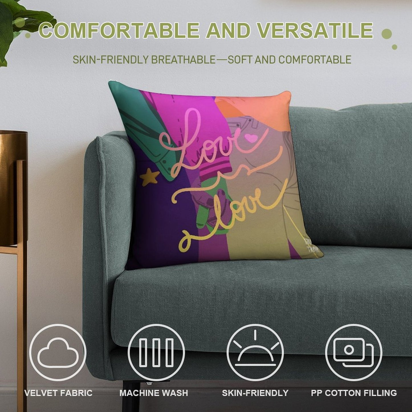 Love Is Love Soft Decorative Cover Throw Pillow