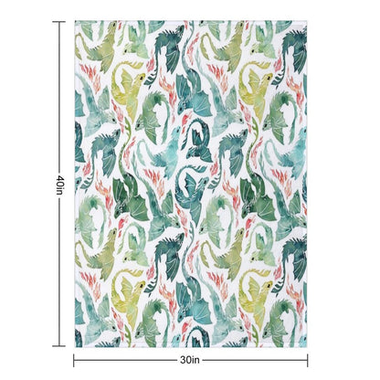 Dragon Fire Turquoise & Green Gift-ready Throw Blanket