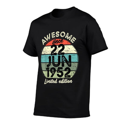 70 Year Old Birthday 22 June 1952 70th Birthday  Summer-ready Fabric T-Shirt