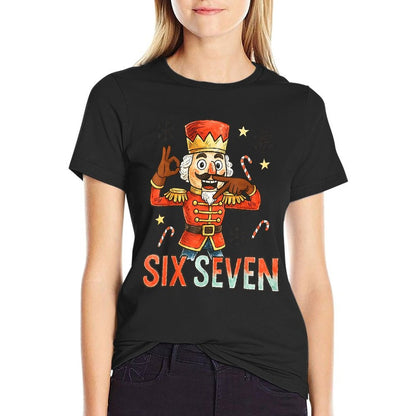 Funny Six Seven Meme Christmas Nutcracker Men Women Kids  Wrinkle-resistant T-Shirt