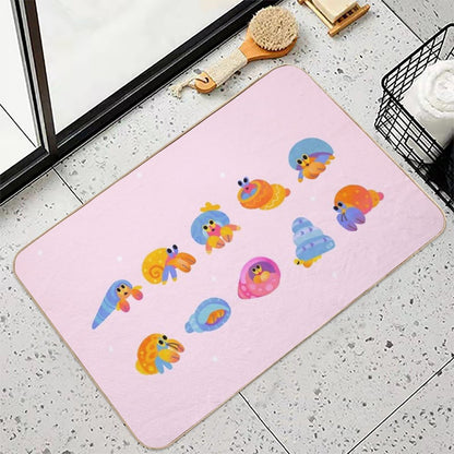 Hermit Crab - Pink  Knife Jellyfish  Multi-Purpose Bath Mat