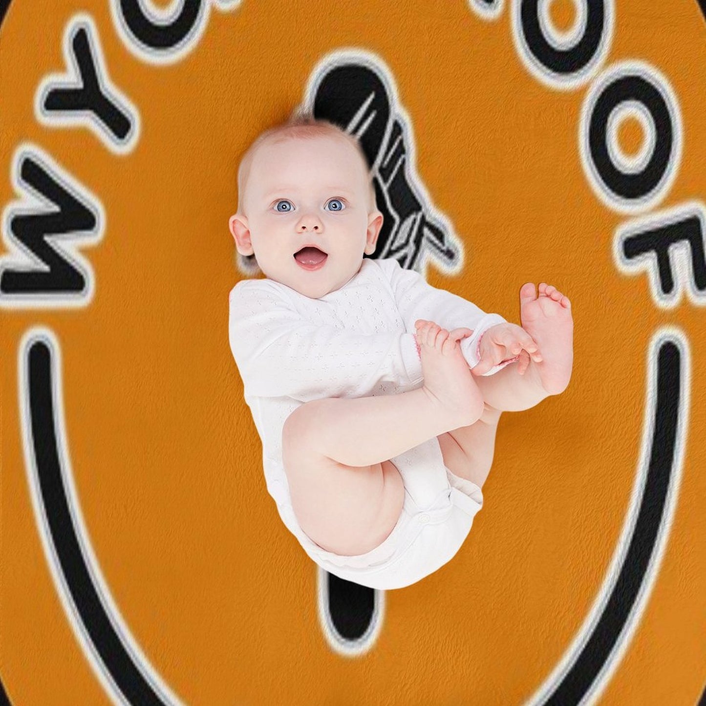 WycheproofMCC Black on Orange Sustainable Throw Blanket