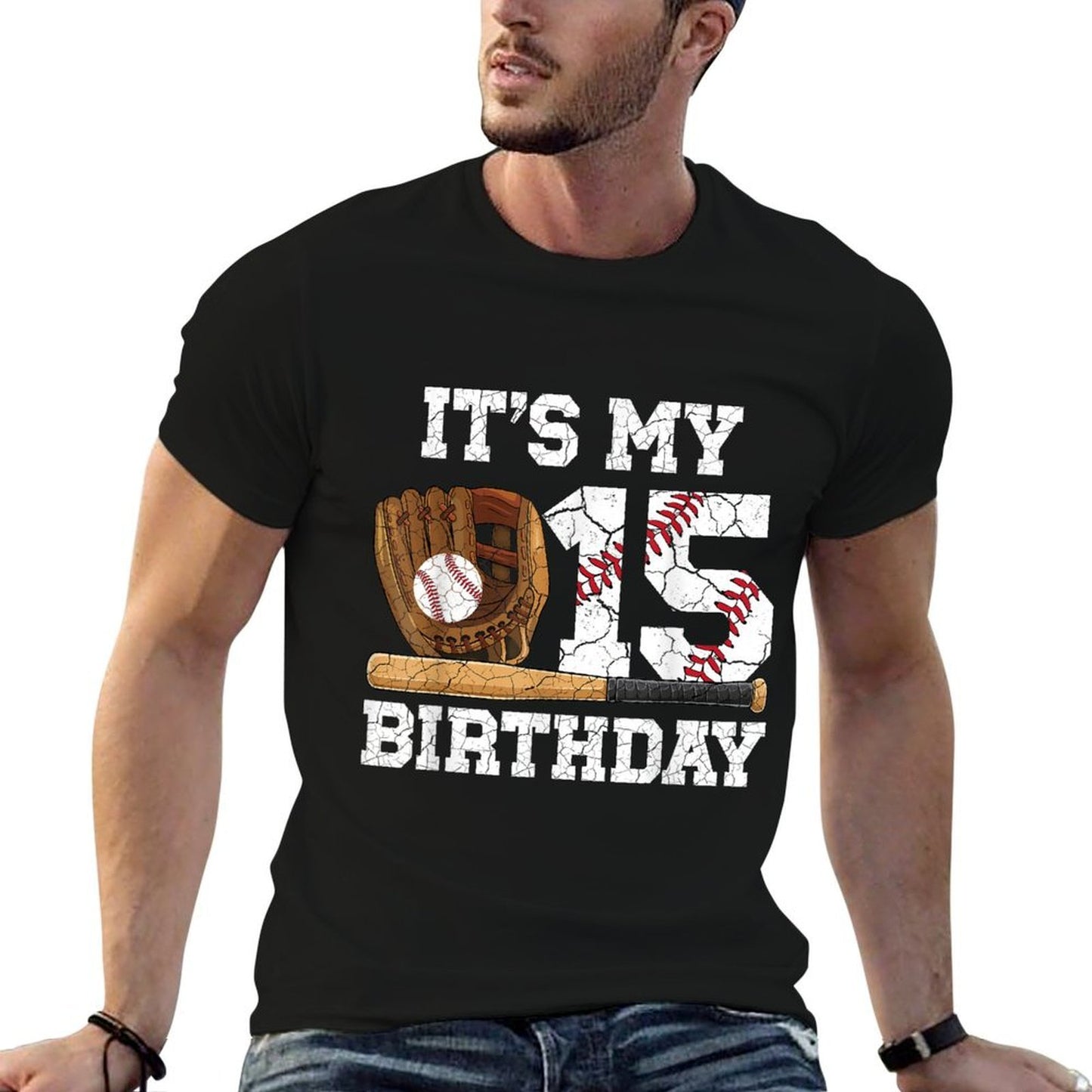 15th Birthday Baseball 15 Year Old Baseball Player  Odor-resistant T-Shirt
