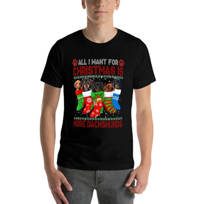 I Want For Christmas Is More Dachshunds Ugly Xmas Dog Lovers Men Women Kids  Soft T-Shirt