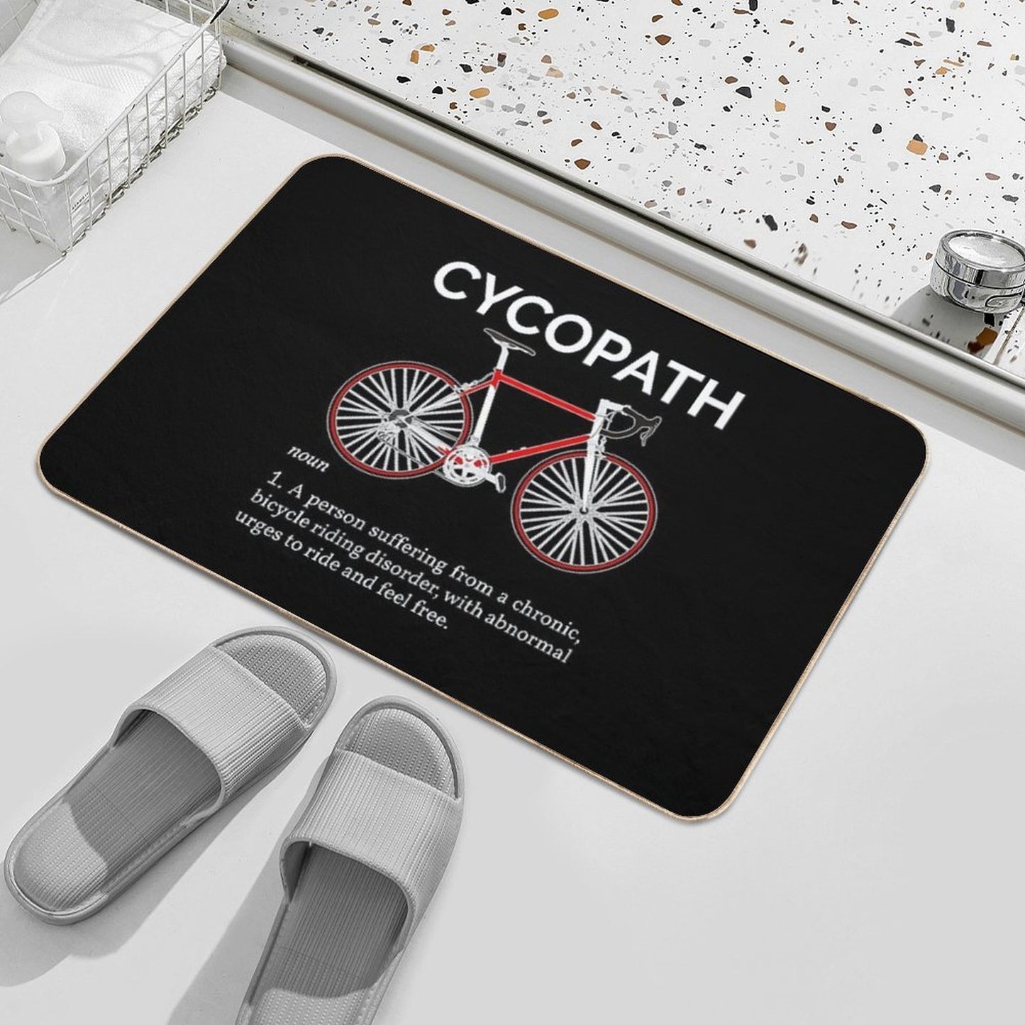 Cycopath Definition I - Red Bike  Odorless Bath Mat