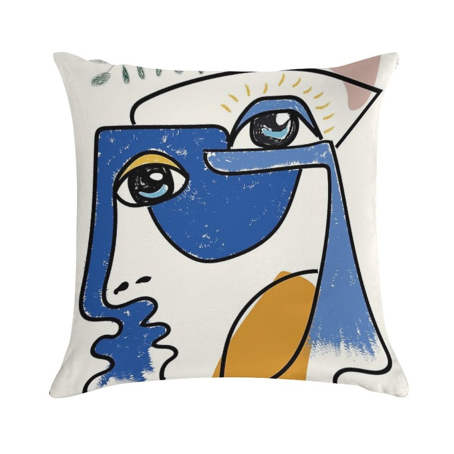 Minimal  Cute Face Soft Washable Throw Pillow