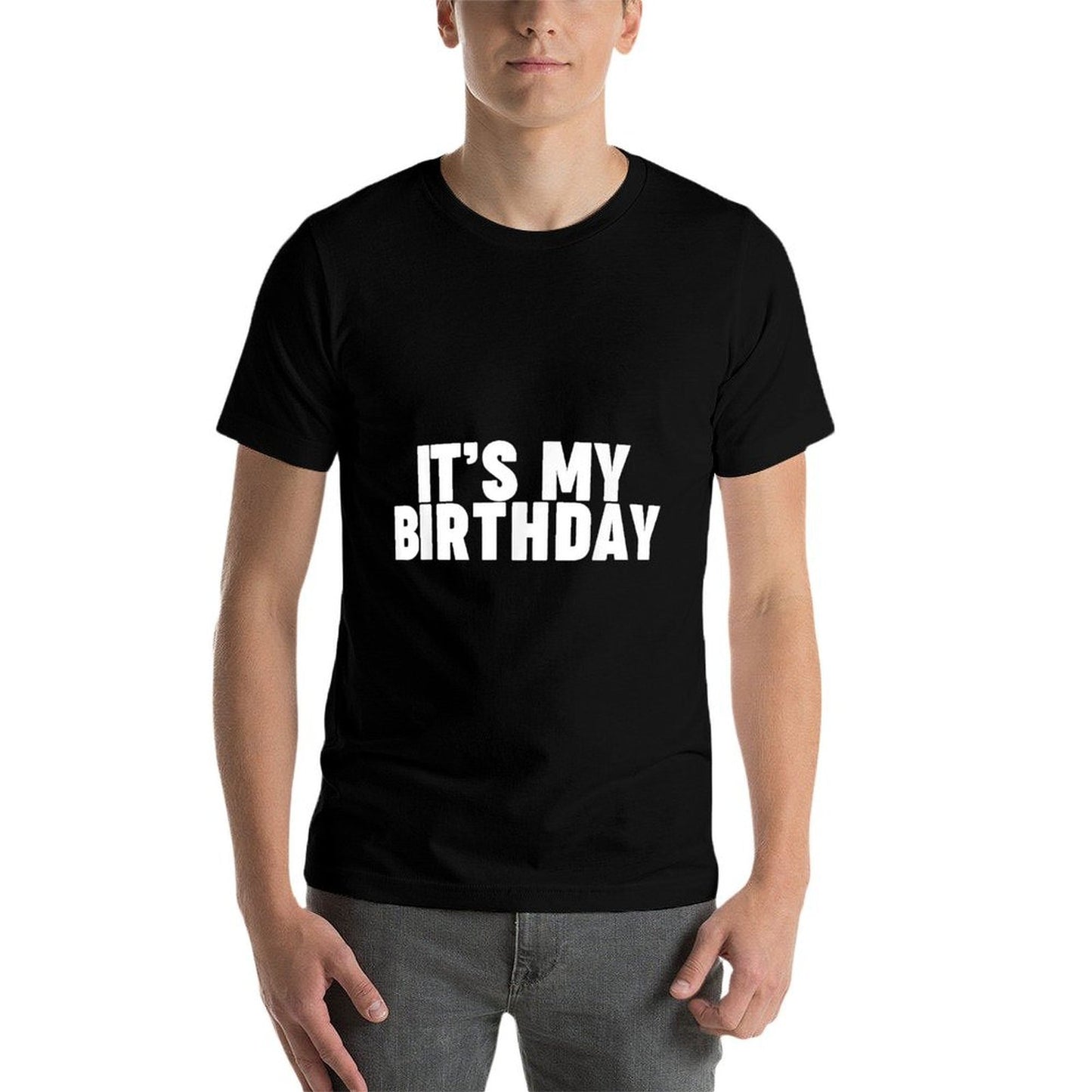 Miftees Birthdays It's My Birthday, Unisex-Adults, Black, Small  Relaxed-fit T-Shirt