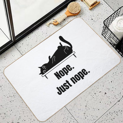 Nope Just Nope Funny Black Cat Gifs  Anti-Trip Bath Mat