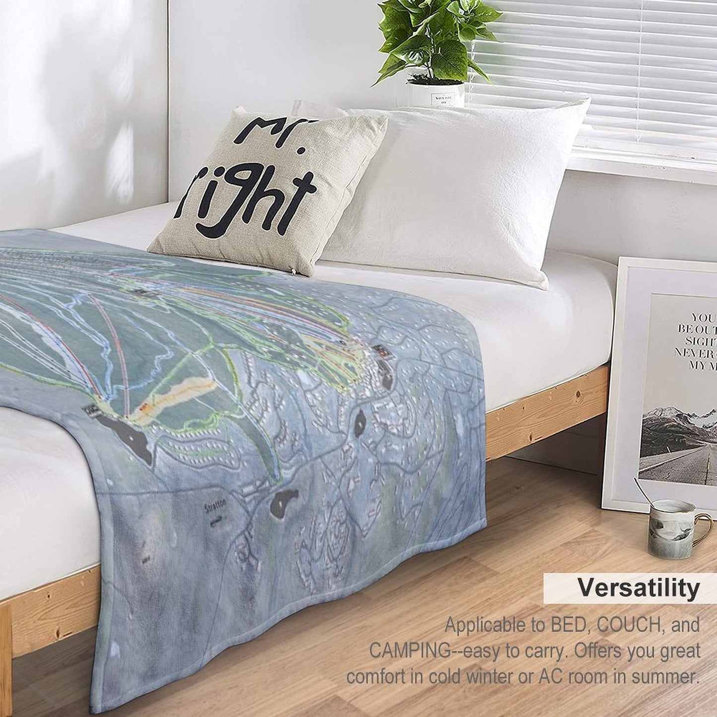 Stratton Resort Trail Map All-season Throw Blanket