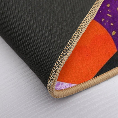 Terrazzo Galaxy Purple Orange Gold  Easy Maintenance Bath Mat