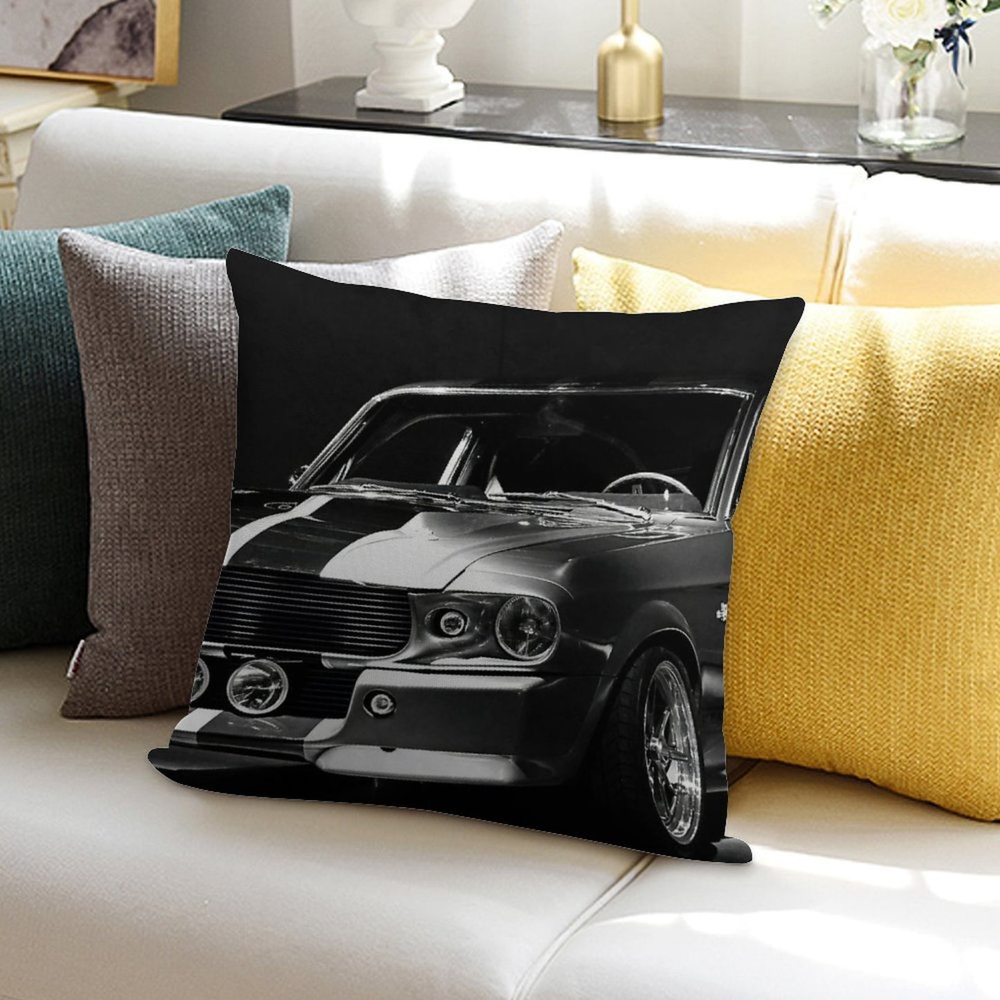 1967 Ford Mustang Shelby GT 500 Soft Luxury Feel Throw Pillow