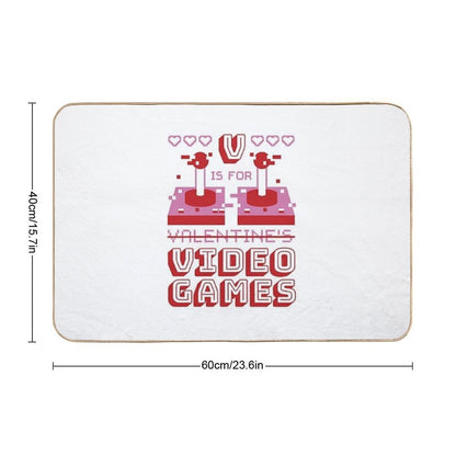 V Is For Video Games - Gaming Is My Valentine Durable Bath Mat