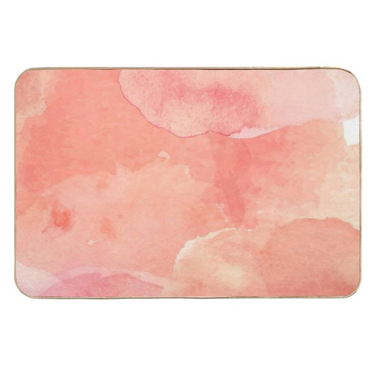 Peach Watercolor Painted Clouds  Anti-Trip Bath Mat
