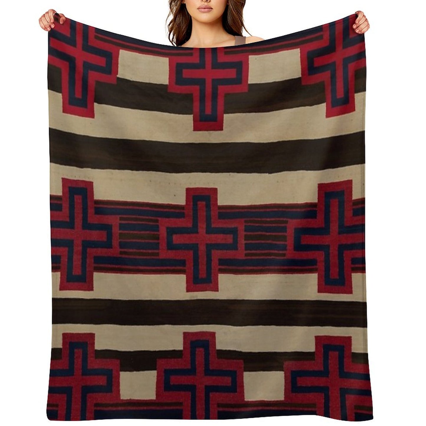 Indigenous Designs VI  Chief's Blanket  Navajo Weavings Travel-friendly Throw Blanket