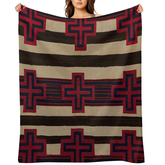 Indigenous Designs VI  Chief's Blanket  Navajo Weavings Travel-friendly Throw Blanket