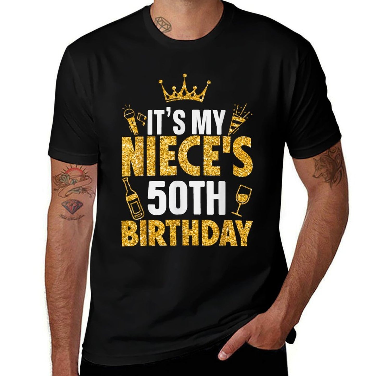 Niece It's My Niece's 50th Birthday 1975 50 Years Old  Ribbed Collar T-Shirt
