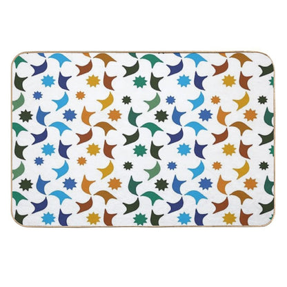 Abstract Geometric Tessera of The Alhambra in Granada Arab Art  Absorbent Bath Mat
