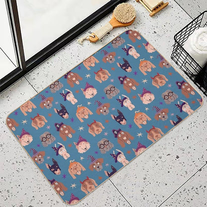 Bark Or Treat Halloween Blue  Slip-Resistant Bath Mat