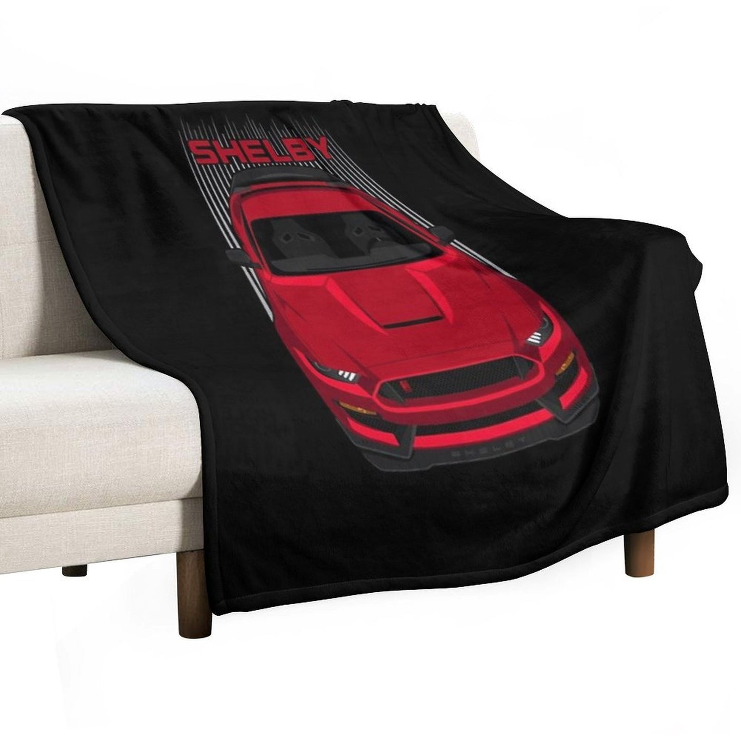 Ford Mustang Shelby GT350R 2015 - 2020 - Red Wrinkle-free Throw Blanket
