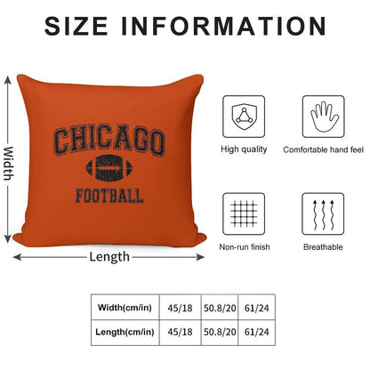 American Football Sport Design  Chicago Football - Distressed Soft Durable Construction Throw Pillow