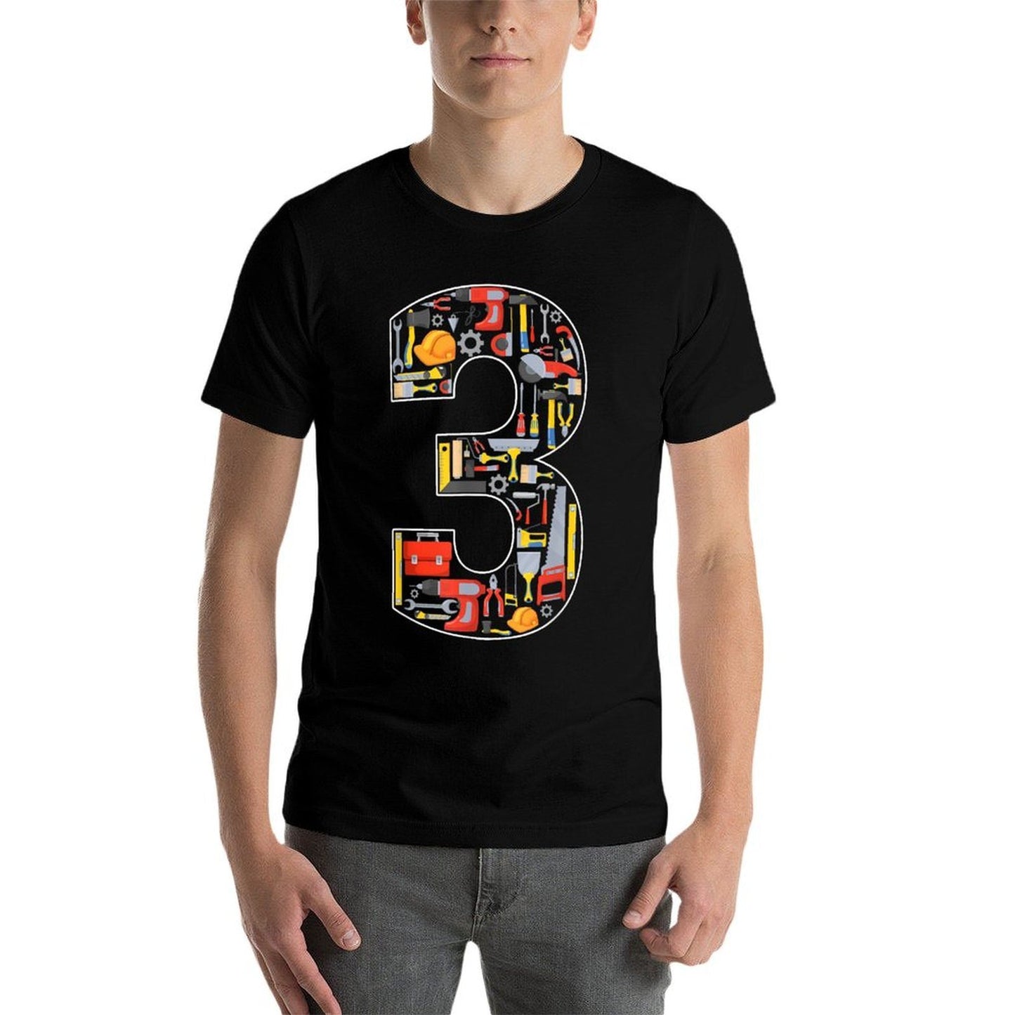 3rd Birthday Construction Building Tools Kids 3 Year Old  Wrinkle-resistant T-Shirt