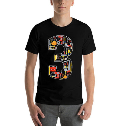 3rd Birthday Construction Building Tools Kids 3 Year Old  Wrinkle-resistant T-Shirt