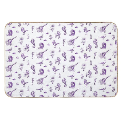 Rent-Free Blackbeard Sketches - Purple  Pet-Safe Bath Mat