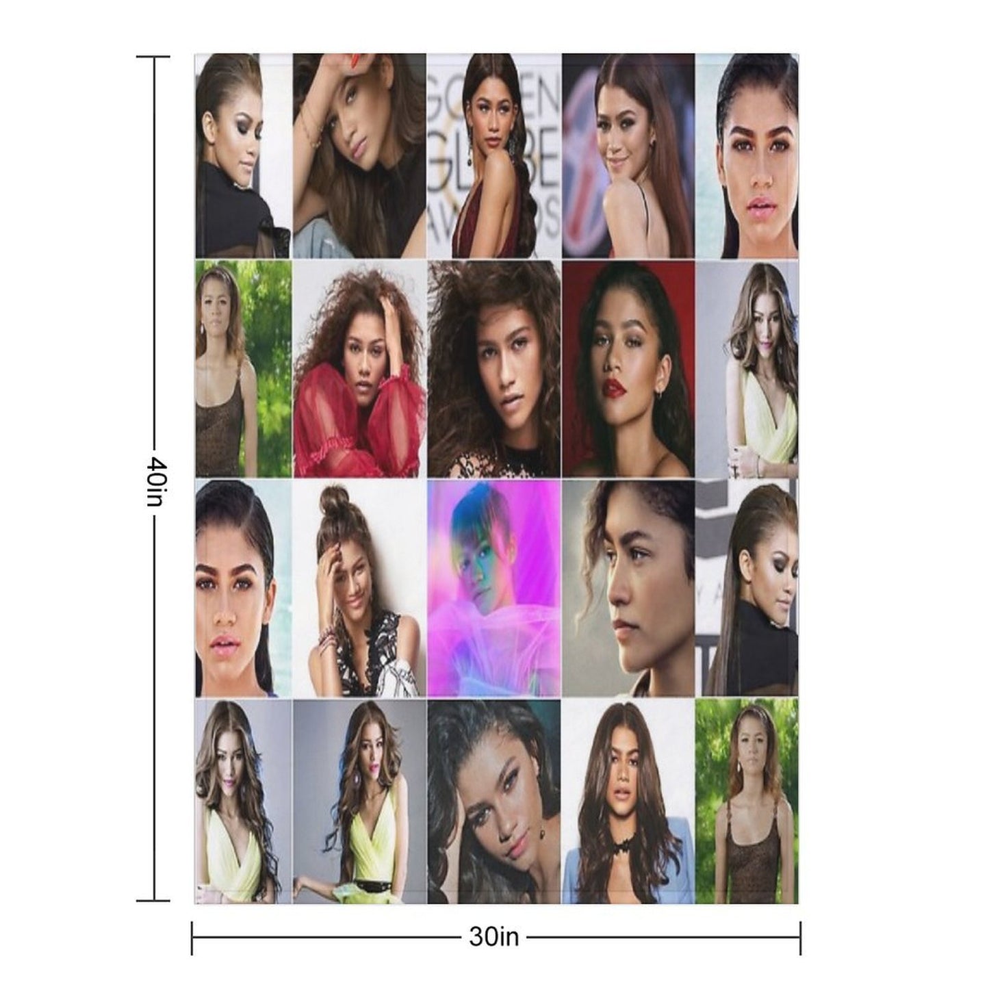 Zendaya Cute Photo Collage Durable Throw Blanket