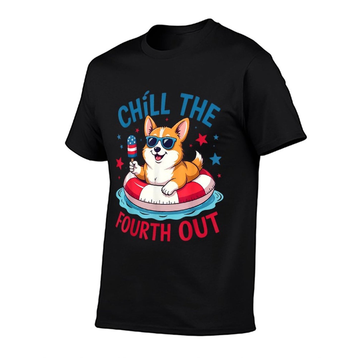 Chill The Fourth Out Cute Corgi Patriotic 4th Of July Comfortable T-Shirt