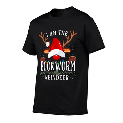 I Am The Bookworm Reindeer Christmas Family  Slim-fit Cut T-Shirt