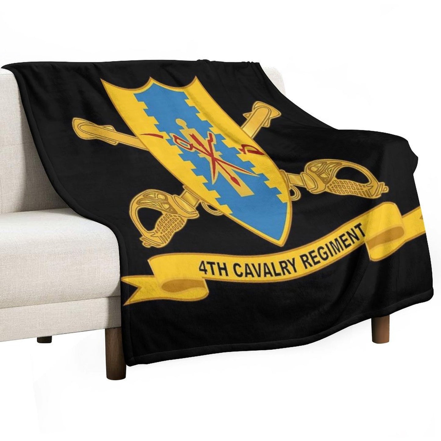 Army - 4th Cavalry Regiment W Br - Ribbon Machine-washable Throw Blanket