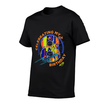 Kids Nerf Birthday Celebrating My 8th Birthday Logo  Relaxed-fit T-Shirt