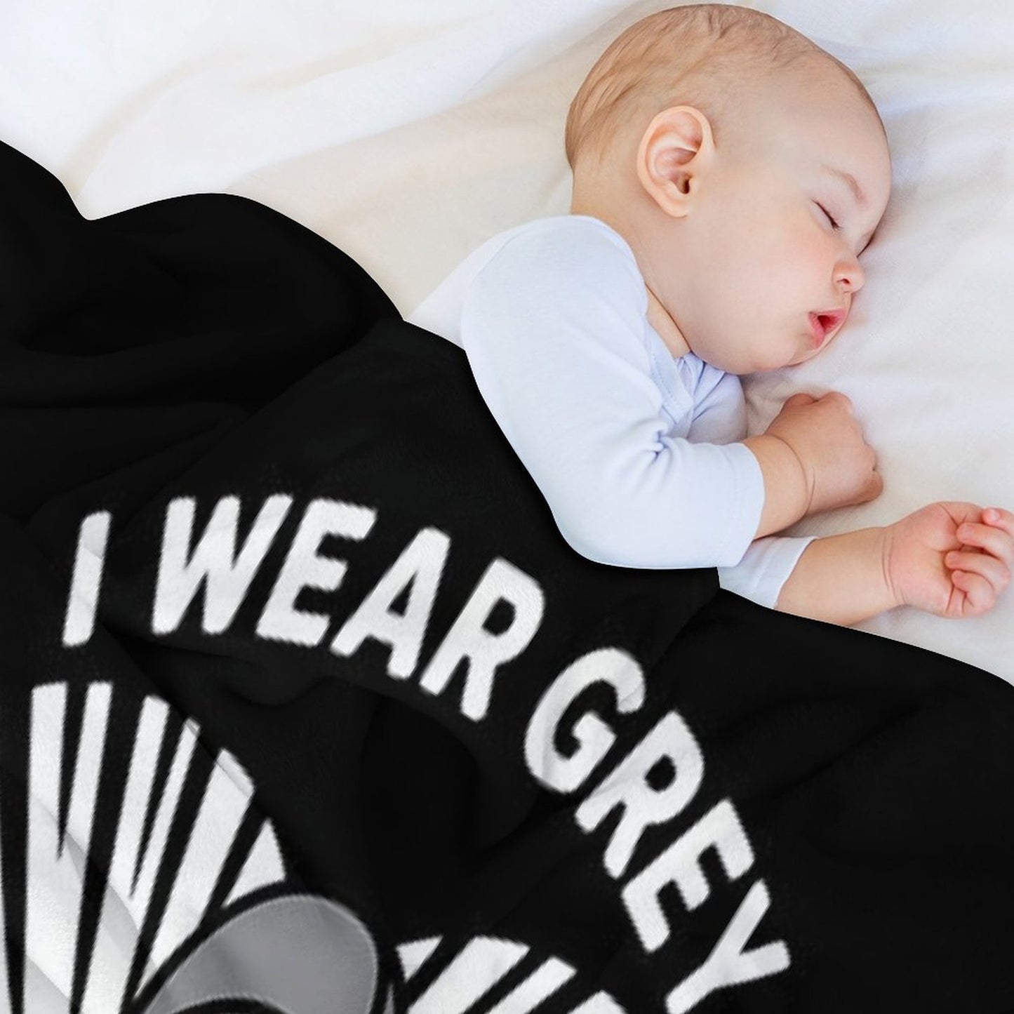 1I Wear Grey For My Dad GBM Glioblastoma Awareness Multi-functional Throw Blanket