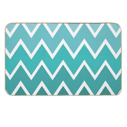 Teal Zigzag Shades  Rapid-Drying Bath Mat