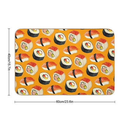 Sushi Pattern - Orange  Odorless Bath Mat