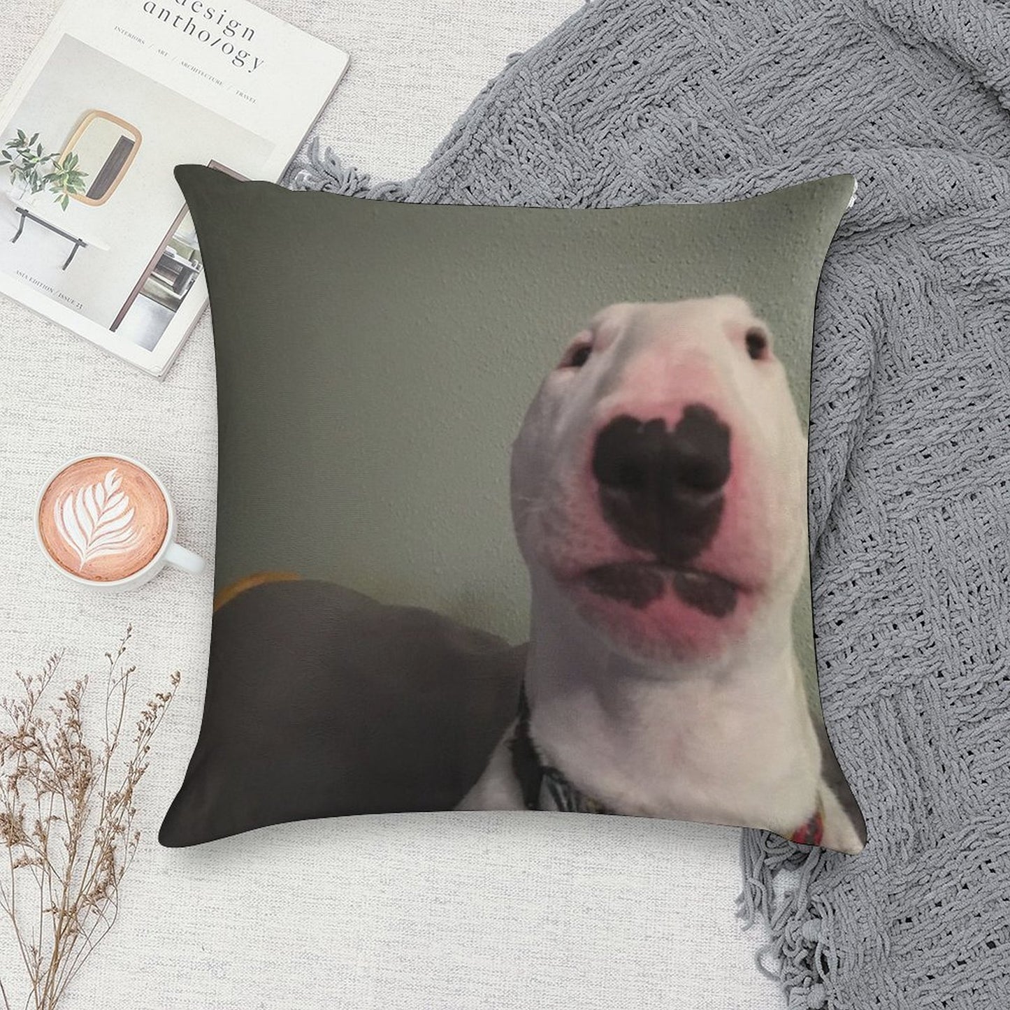 @PupperNelson Walter Original Soft Hidden Zipper Throw Pillow