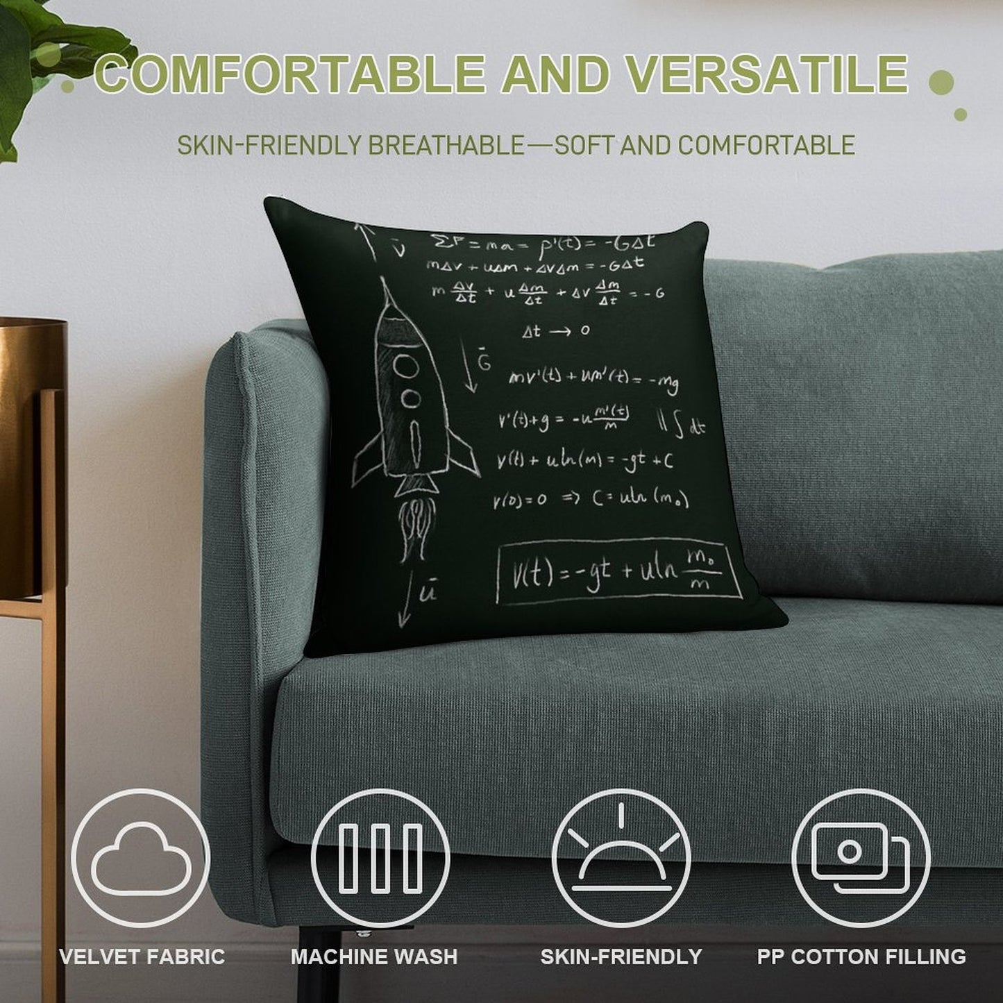 Rocket Science Soft Skin-Friendly Throw Pillow