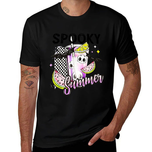 Vintage Spooky Summer Beach Halloween Coffee Summer Vacation  Versatile T-Shirt