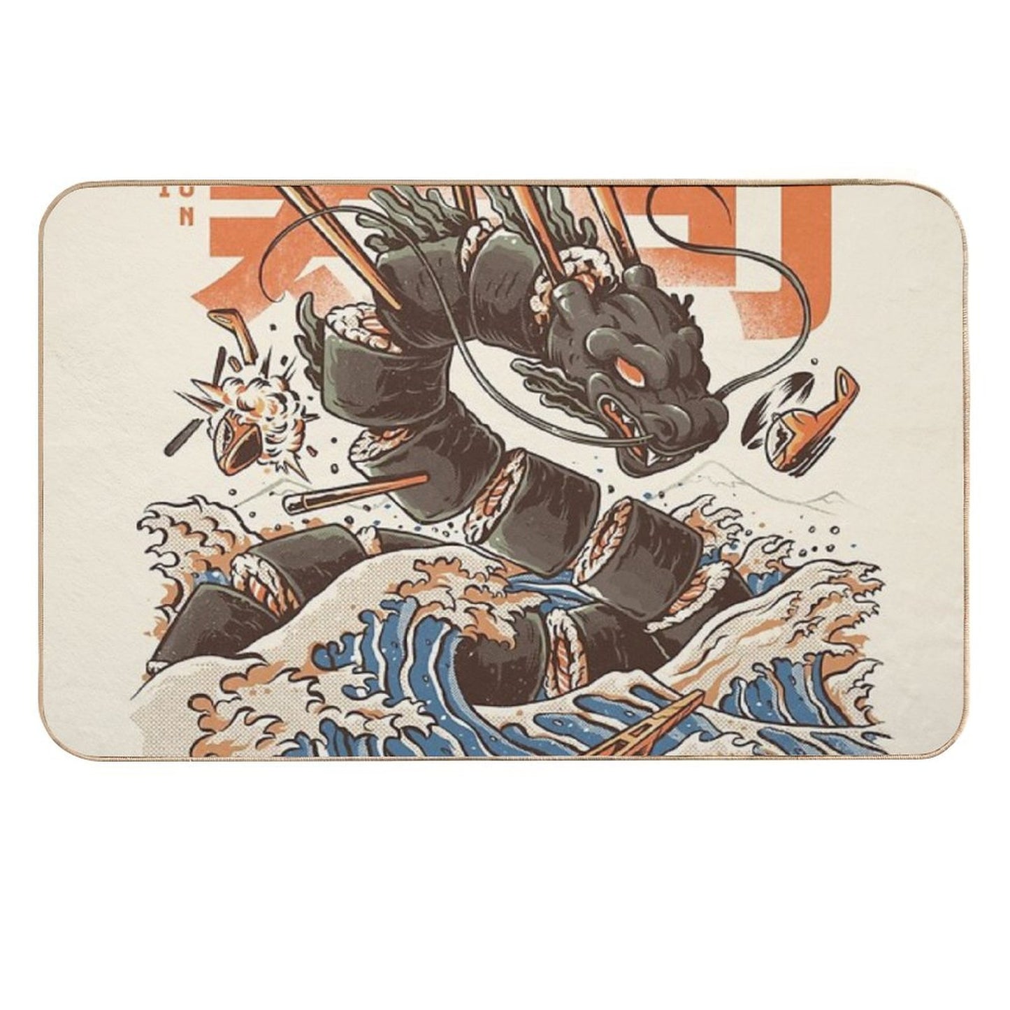 Great Sushi Dragon  Slip-Resistant Bath Mat
