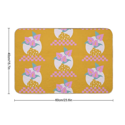 Anthurium Plant & Terrazzo Vase  Fade-Resistant Bath Mat