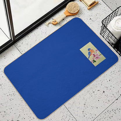 Eastern Bluebird on A Twig #2  Multi-Purpose Bath Mat