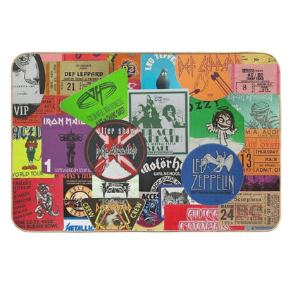 I Miss Concerts - Hard Rock And Heavy Metal Ticket Stubs And Backstage Passes  Odorless Bath Mat