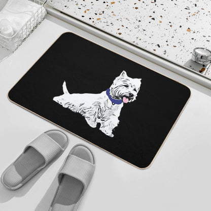 West Highland White Terrier Sitting Silhouette for Dog Lovers  Absorbent Bath Mat
