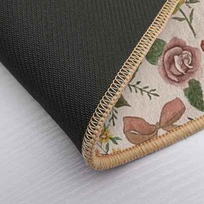 Bows, Flowers And Cherries Pattern  Multi-Purpose Bath Mat