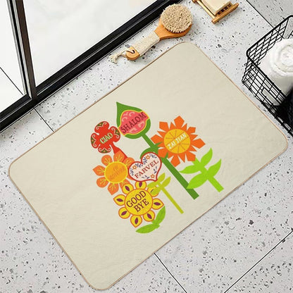 It's A Small World Goodbye Room Flowers  Rapid-Drying Bath Mat