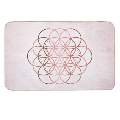 Rose Gold Flower of Life  Slip-Resistant Bath Mat